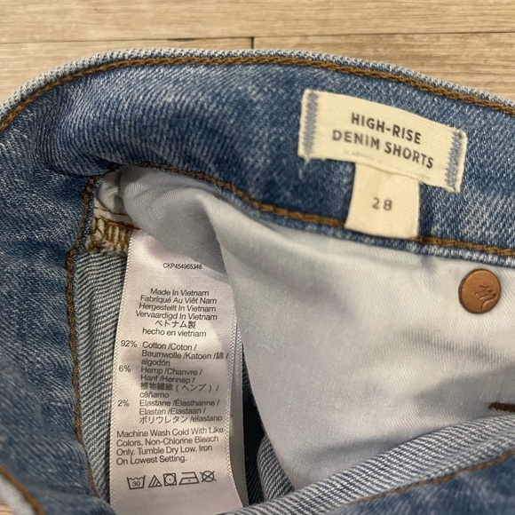 Madewell Blue Jean Shorts High-Waisted Rolled Cuff - Picture 10 of 13